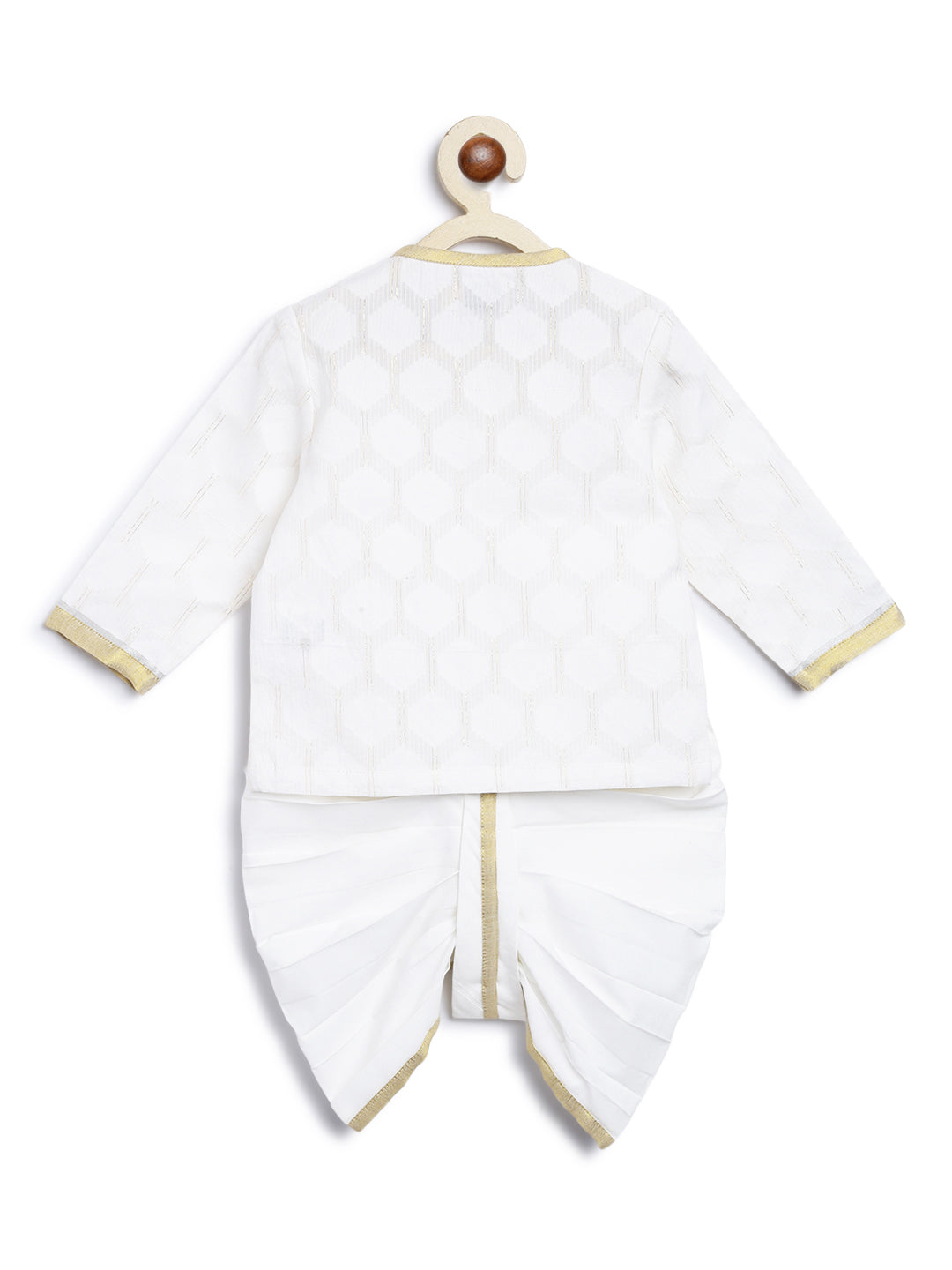 Baby Boy Chand Moon Dhoti Kurta Set-White