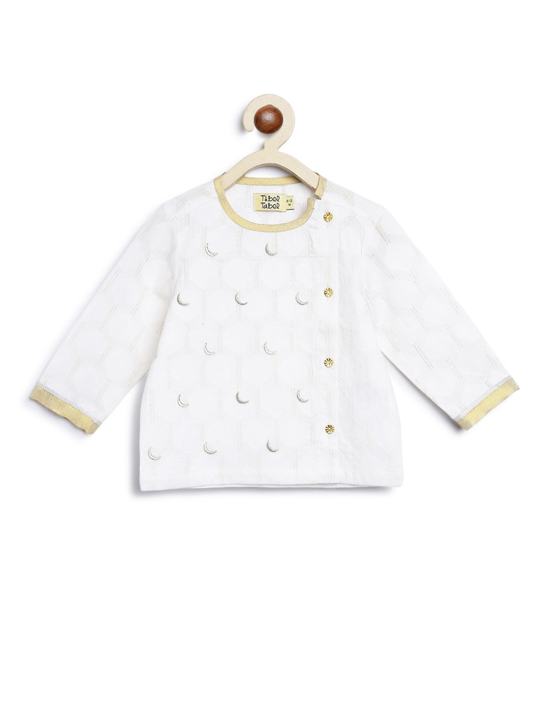 Baby Boy Chand Moon Dhoti Kurta Set-White - Image 5