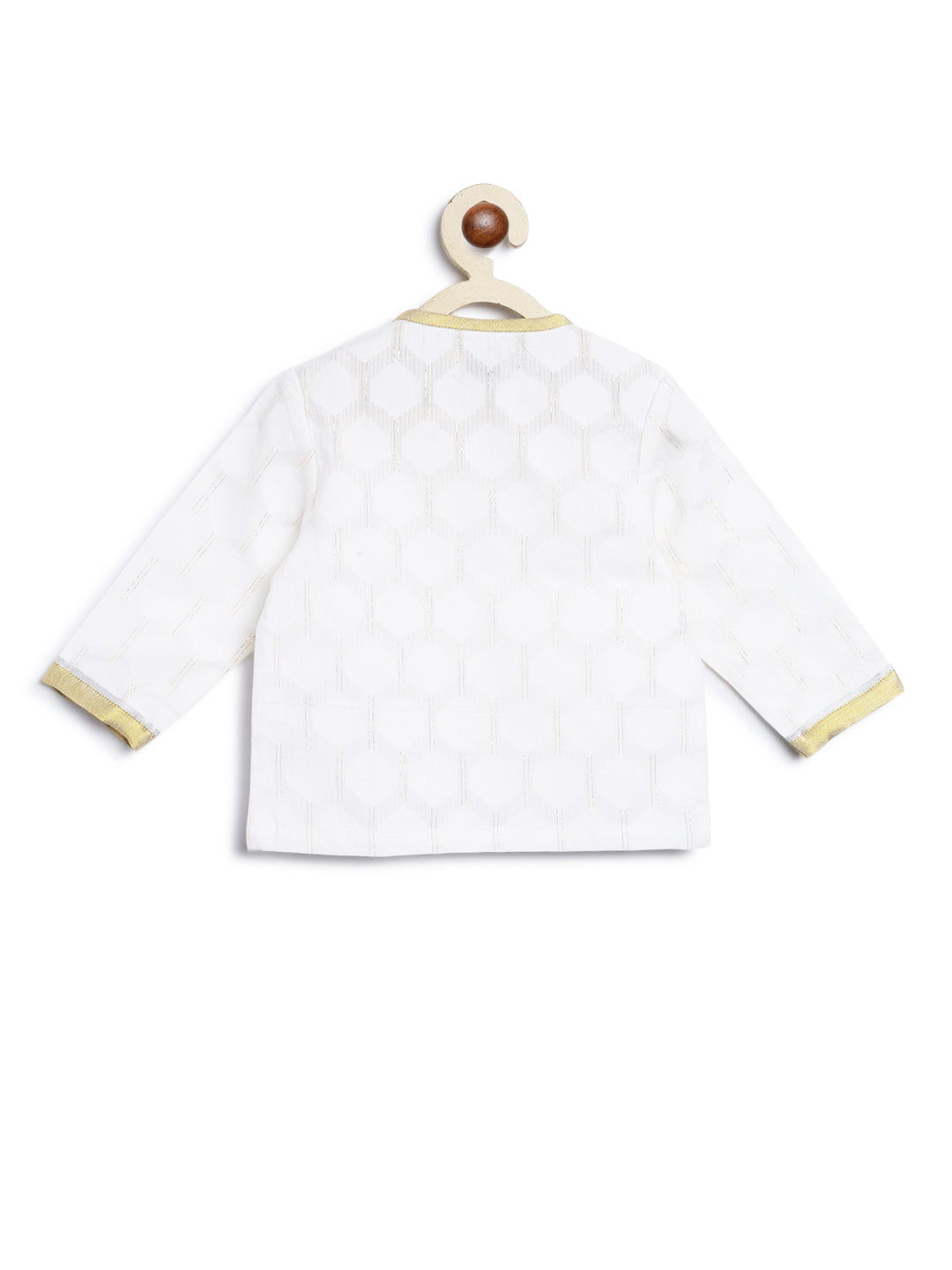 Baby Boy Chand Moon Dhoti Kurta Set-White