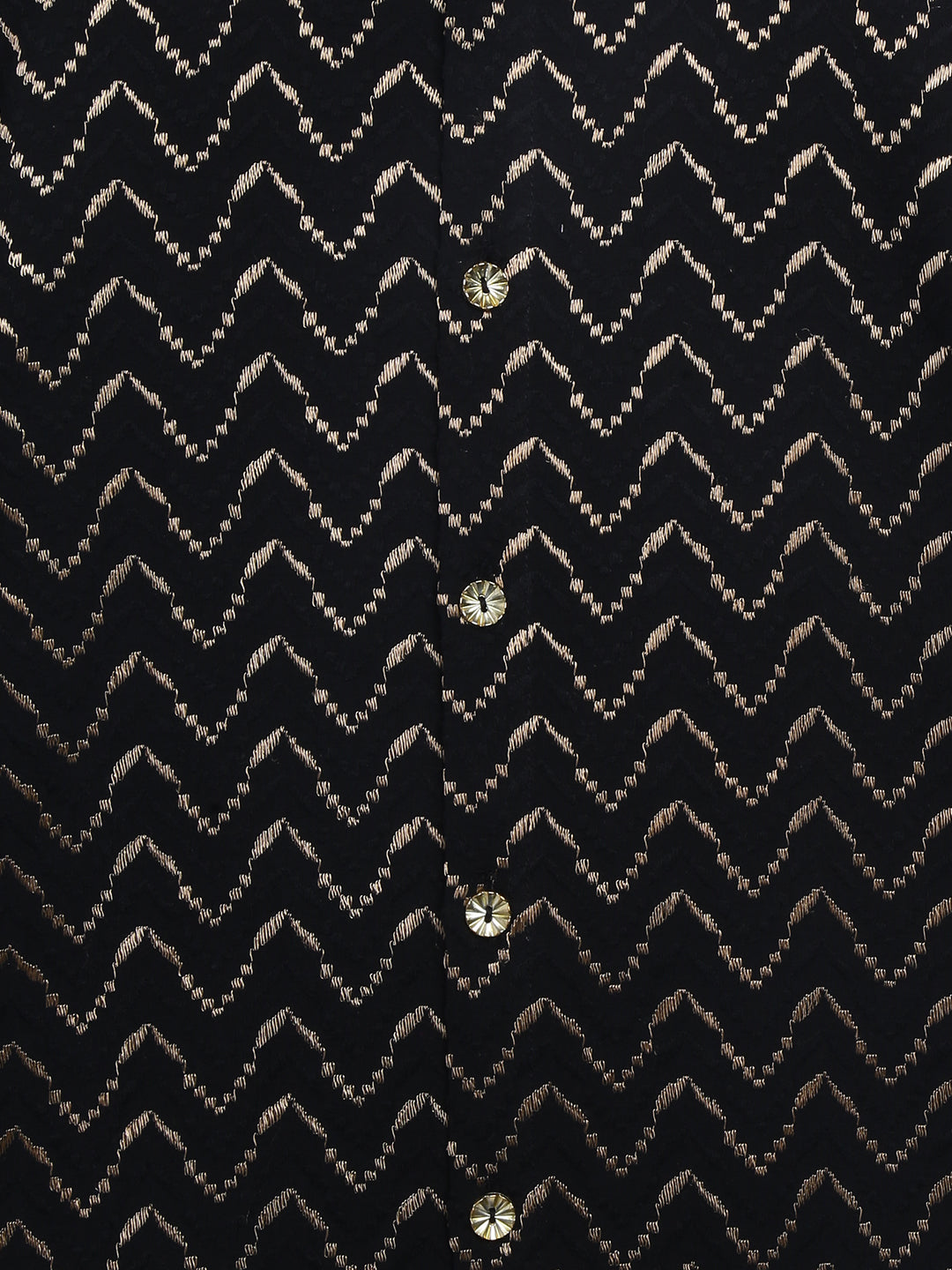 Boy Zigzag Churidar Set - Black