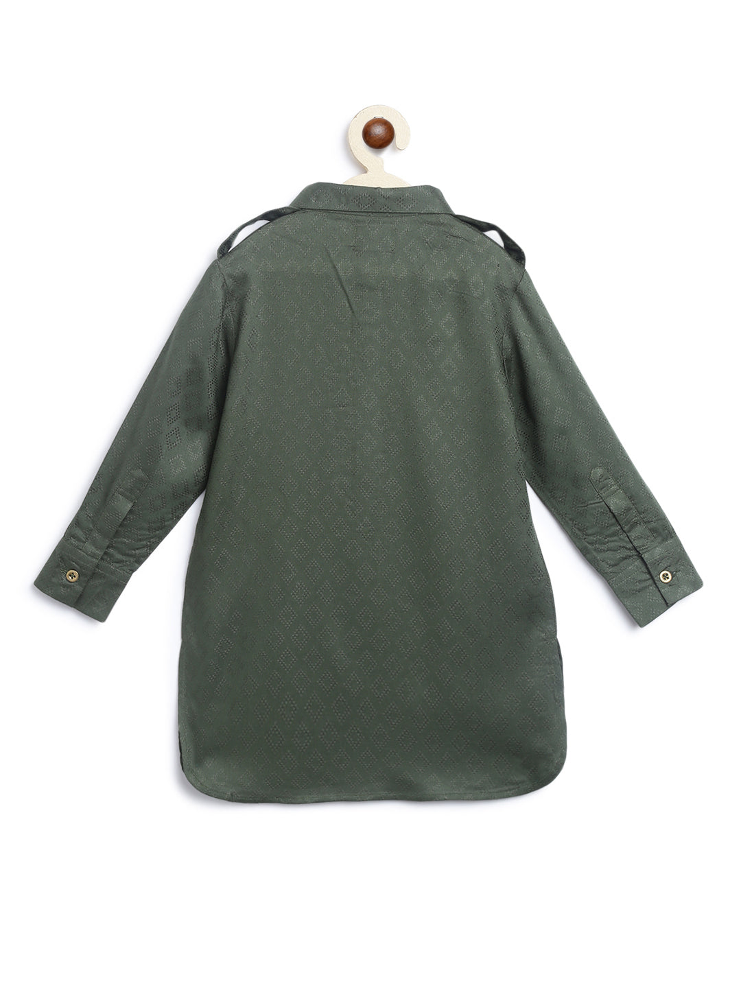 Boy Zigzag Pathani Set-Green