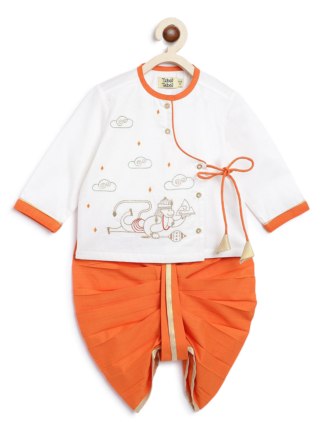 Baby Boy Hanuman Dhoti Set-White