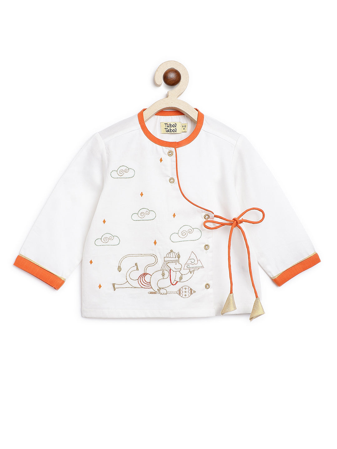 Baby Boy Hanuman Dhoti Set-White