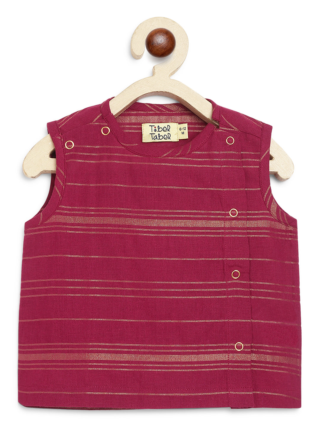 Unisex Zari Stripes Jhabla Set - Purple