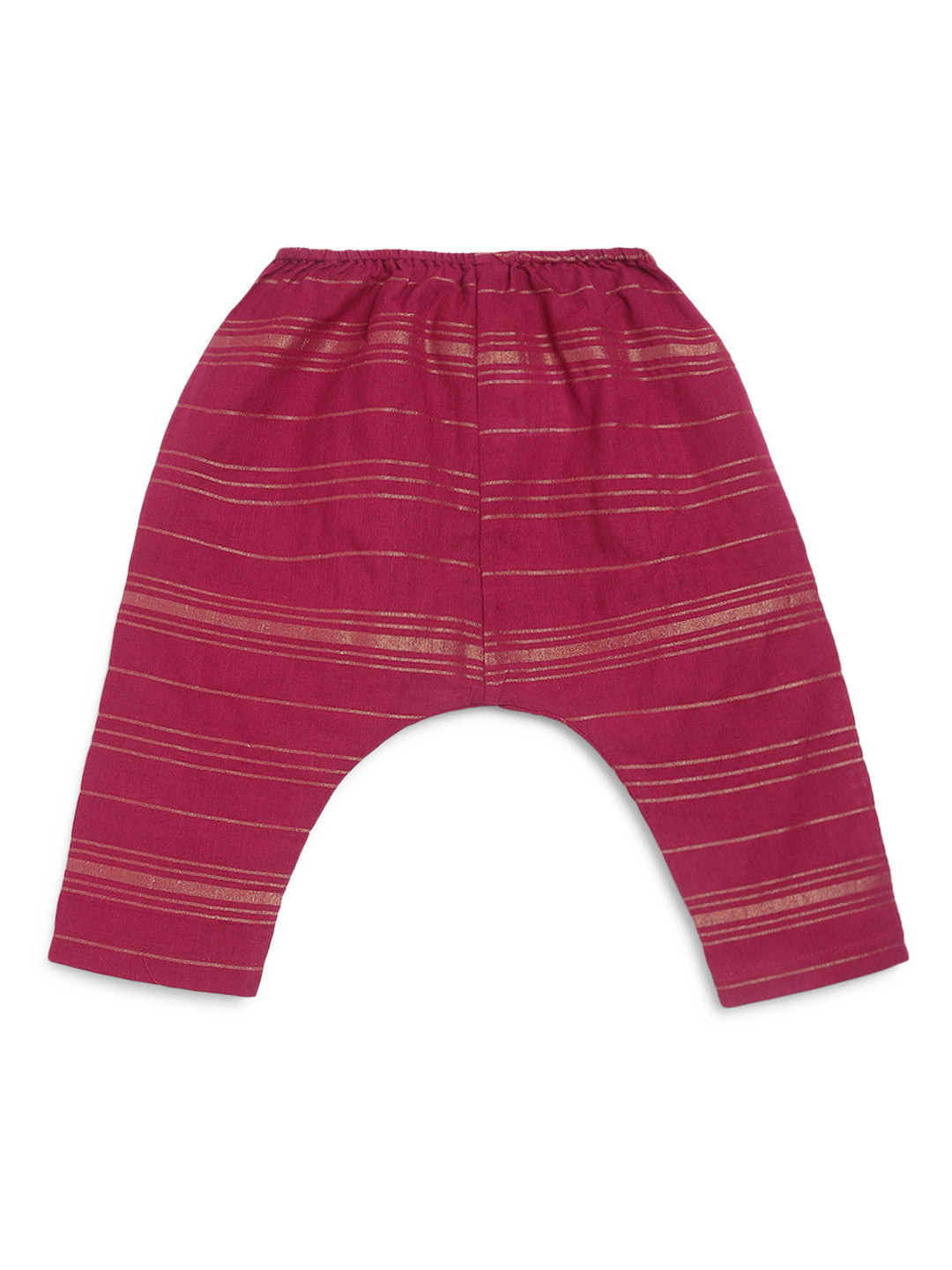 Unisex Zari Stripes Jhabla Set - Purple - Image 5