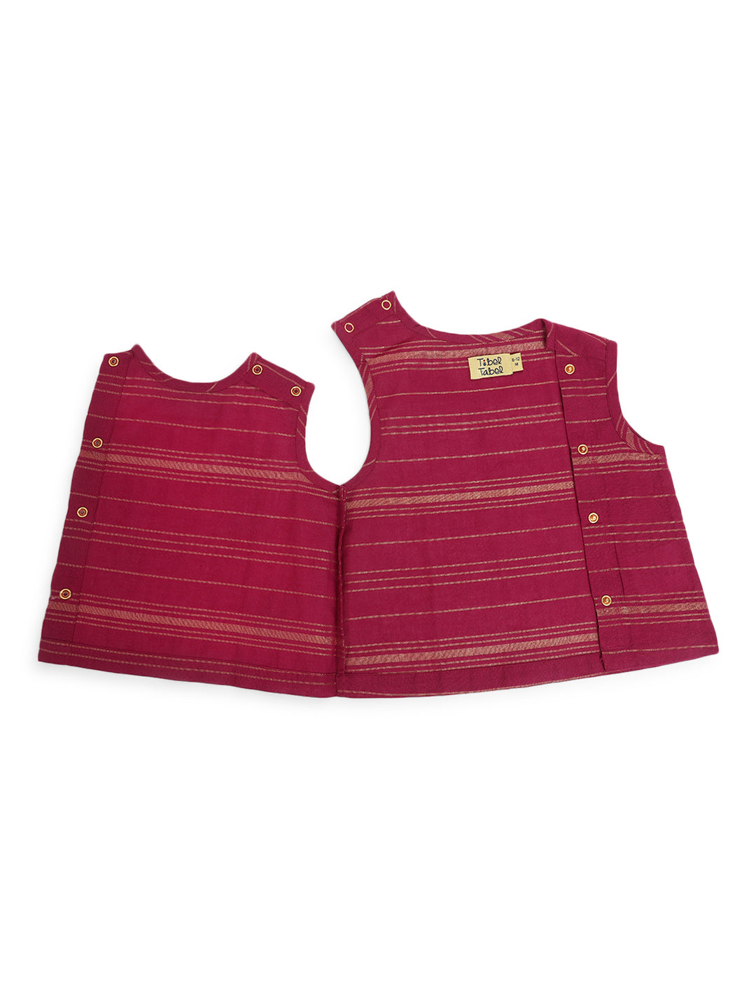 Unisex Zari Stripes Jhabla Set - Purple - Image 6