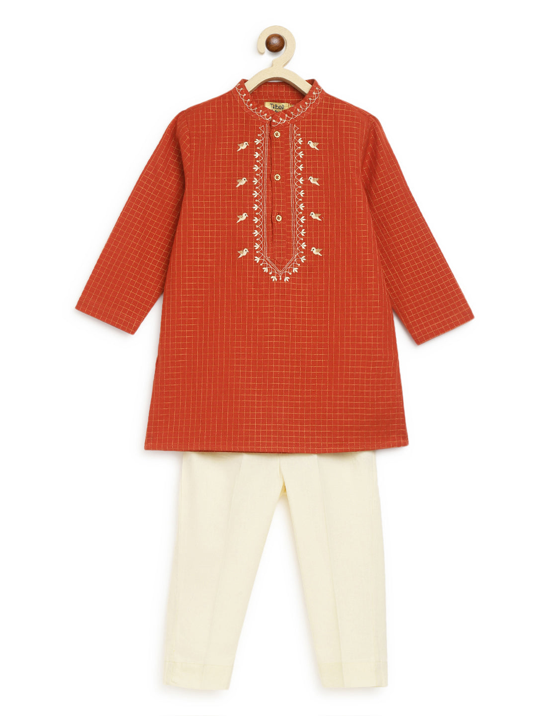 Chidiya Udd Zari Kurta Set - Red - Image 7