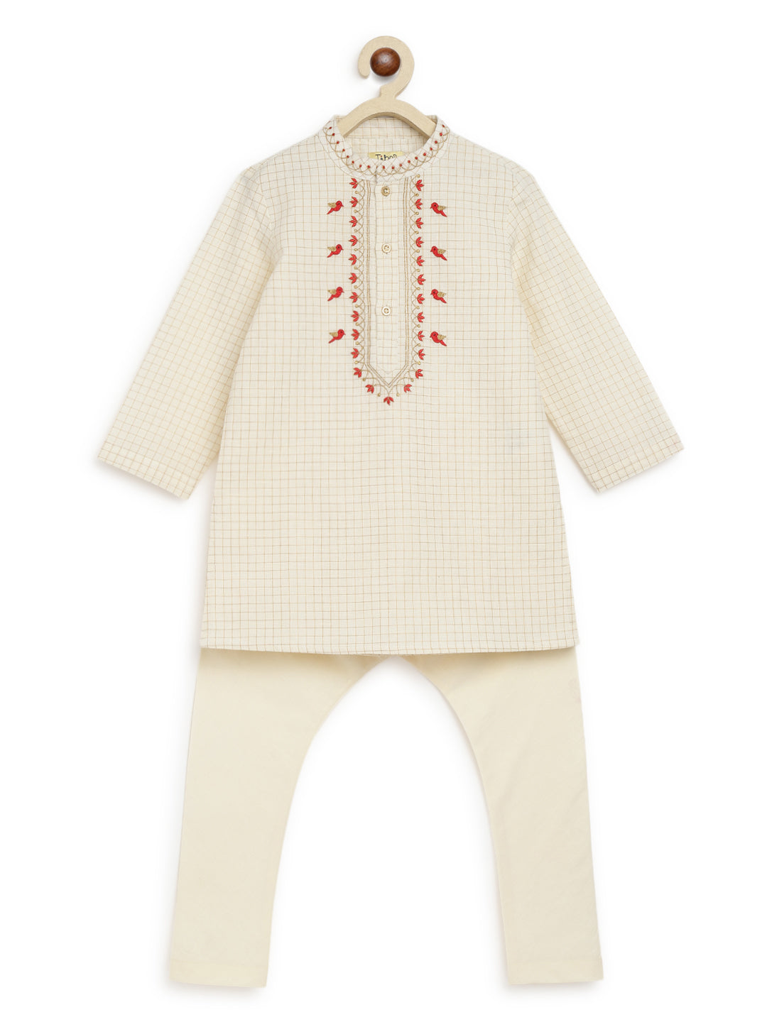 Chidiya Udd Zari Kurta Set - Cream - Image 7