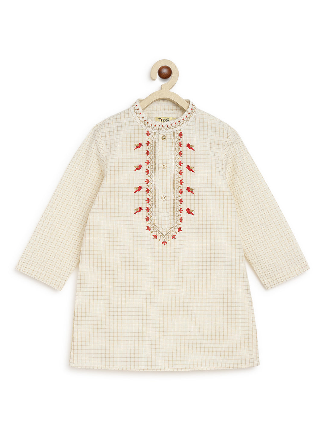 Chidiya Udd Zari Kurta Set - Cream - Image 9