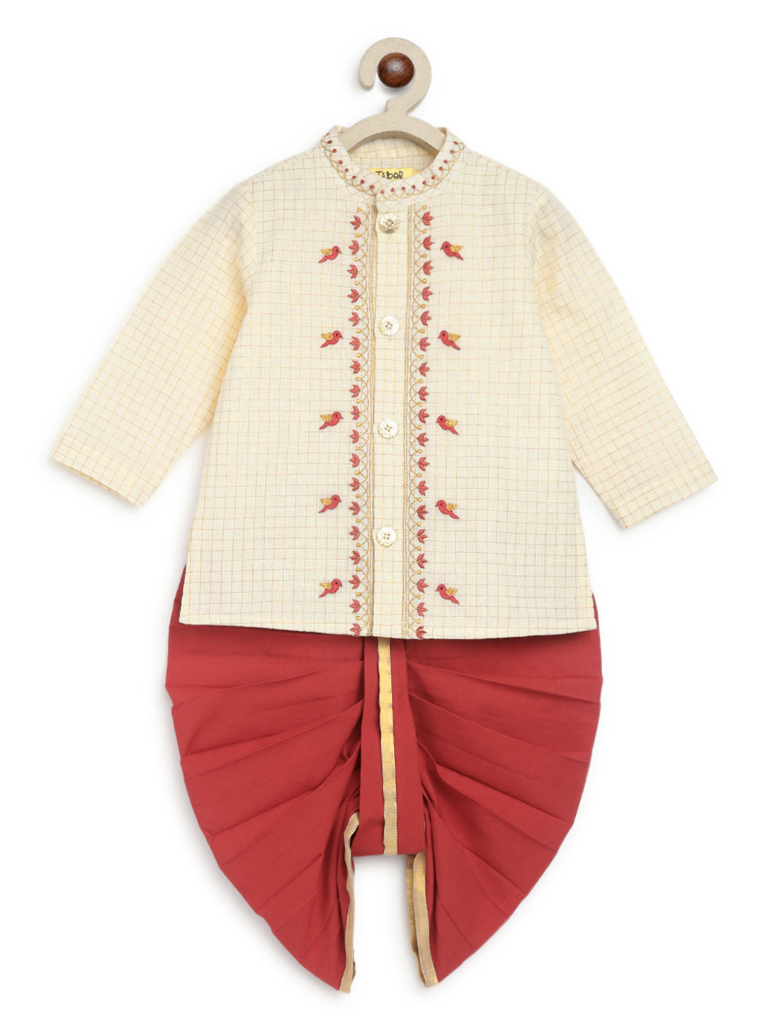 Chidiya Udd Zari Dhoti Set - Cream - Image 5