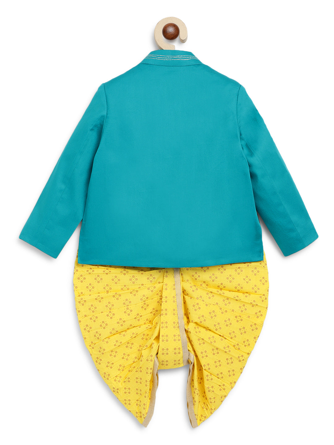 Baby Boy Fish Embroidery Jamna Set - Blue - Image 3