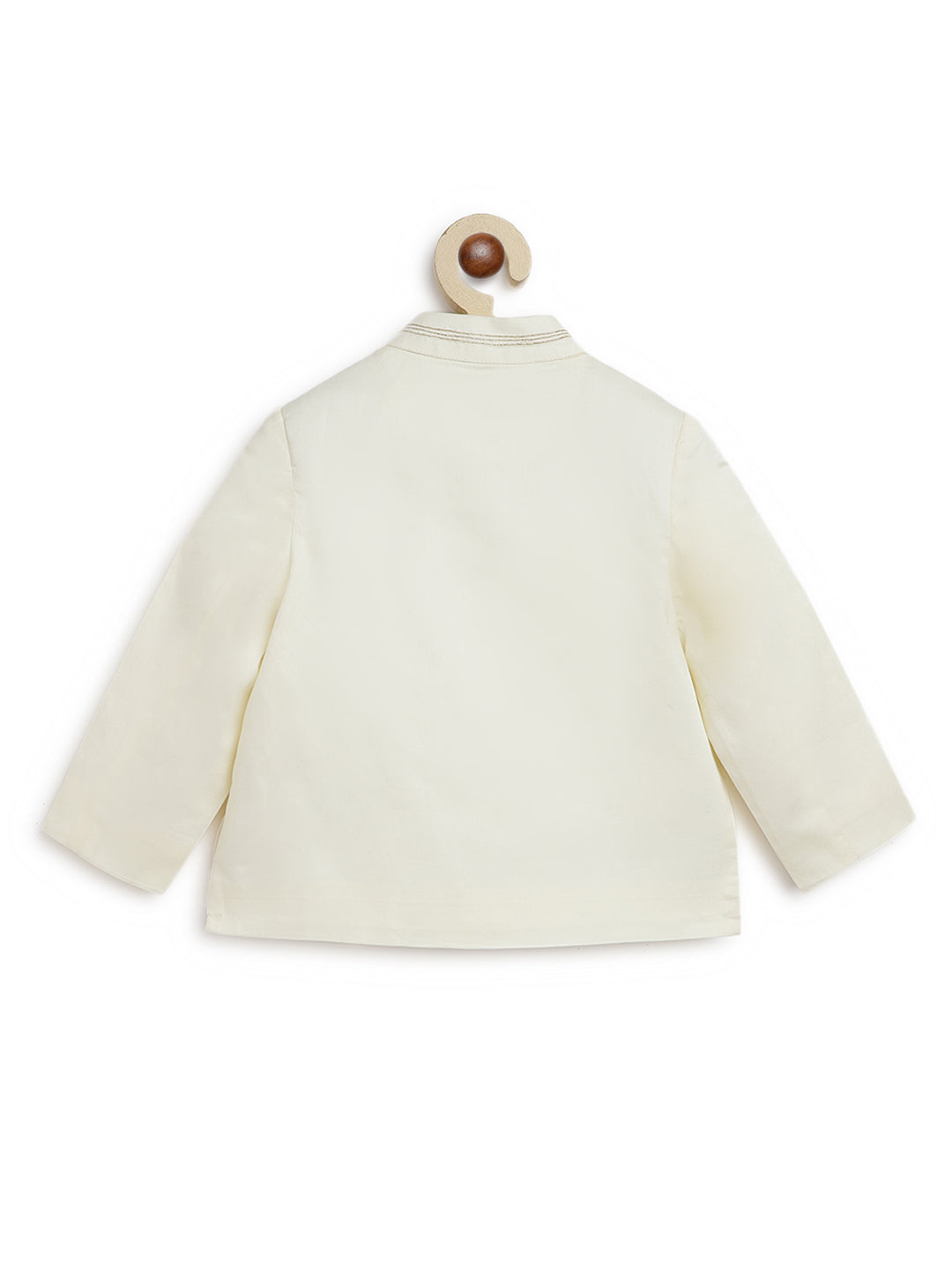 Baby Boy Fish Embroidery Jamna Set - Cream