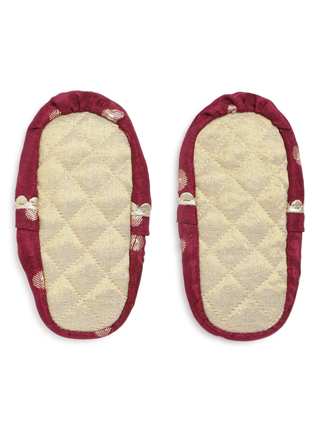 Baby Soft Brocade Booties Mittens And Cap Set