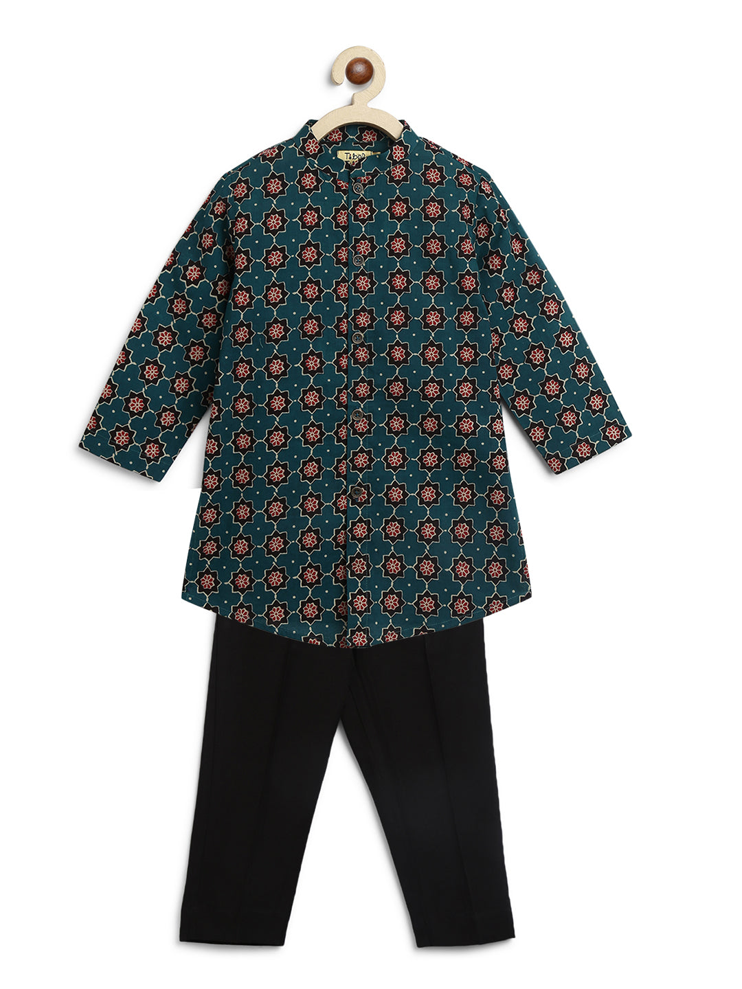Indie Pop Boys Kurta Set - Green - Image 2