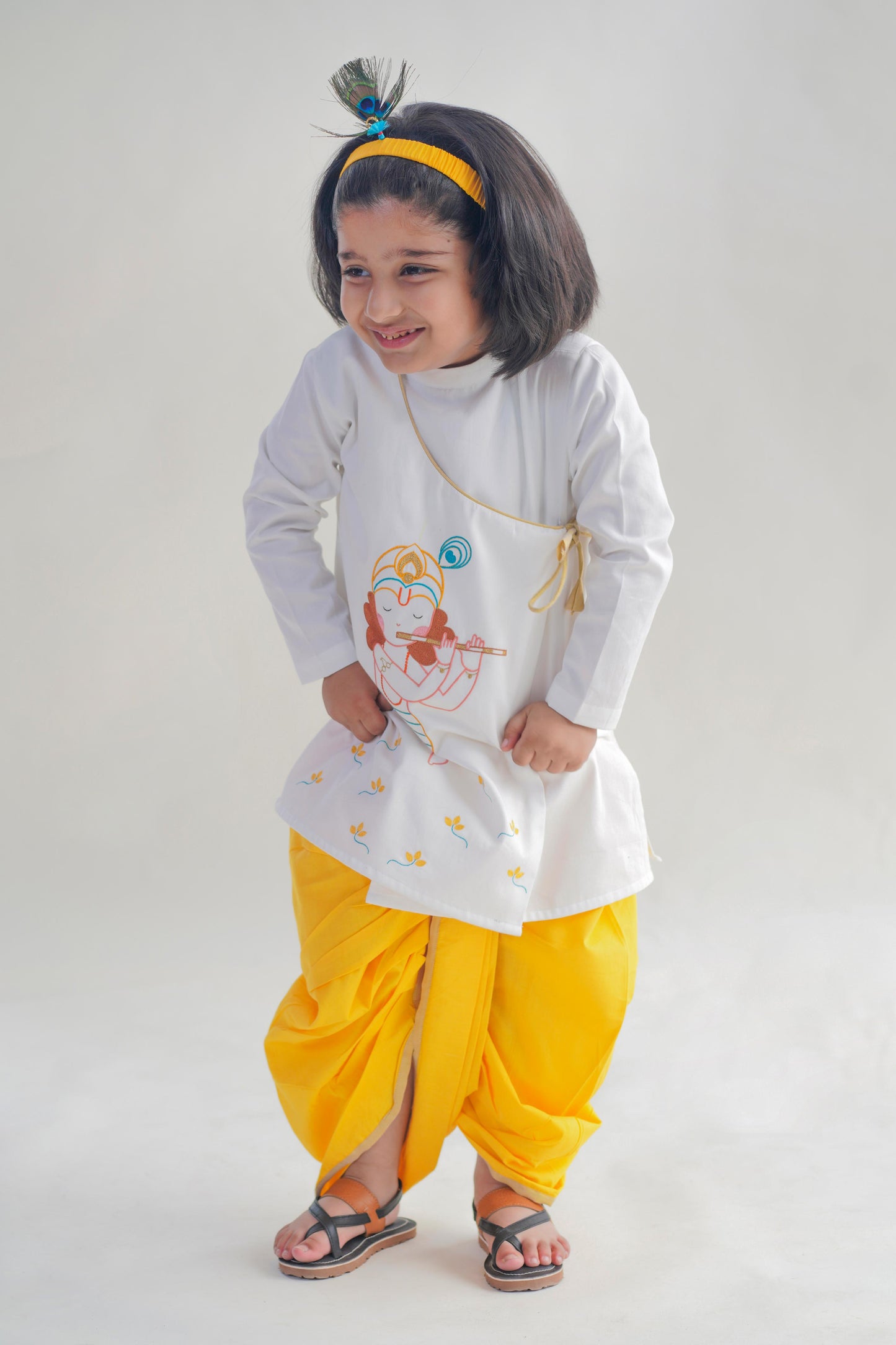 Boy Krishna Dhoti Set - Cream