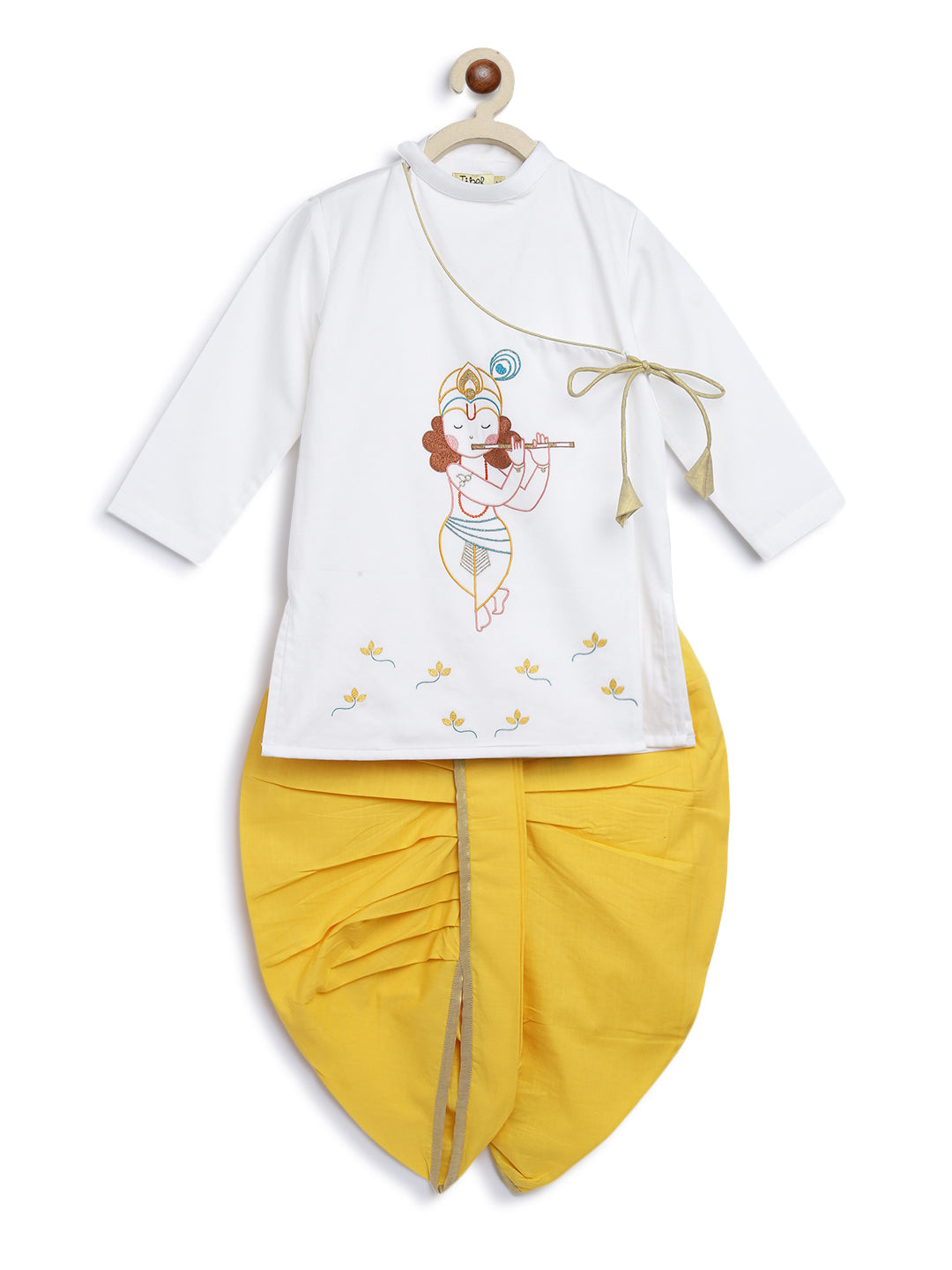 Boy Krishna Dhoti Set - Cream - Image 3
