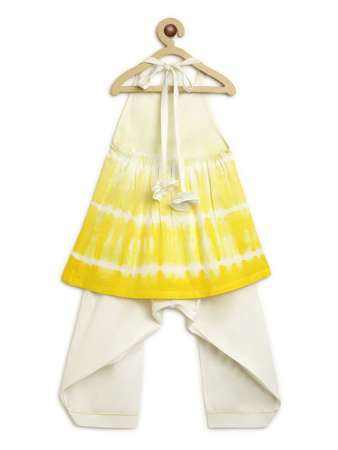 Girls Yellow Shibori Top Set - Image 5