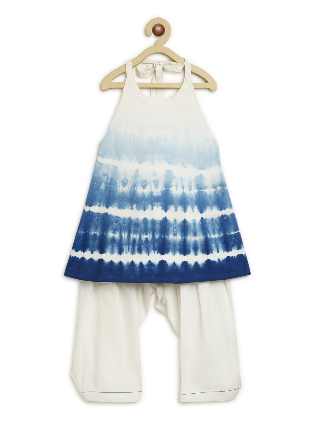 Girls Blue Shibori Top Set