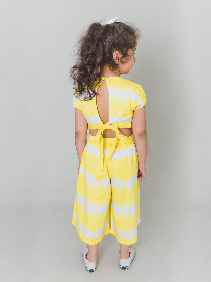 Girls Yellow Stripe Top Set - Image 3