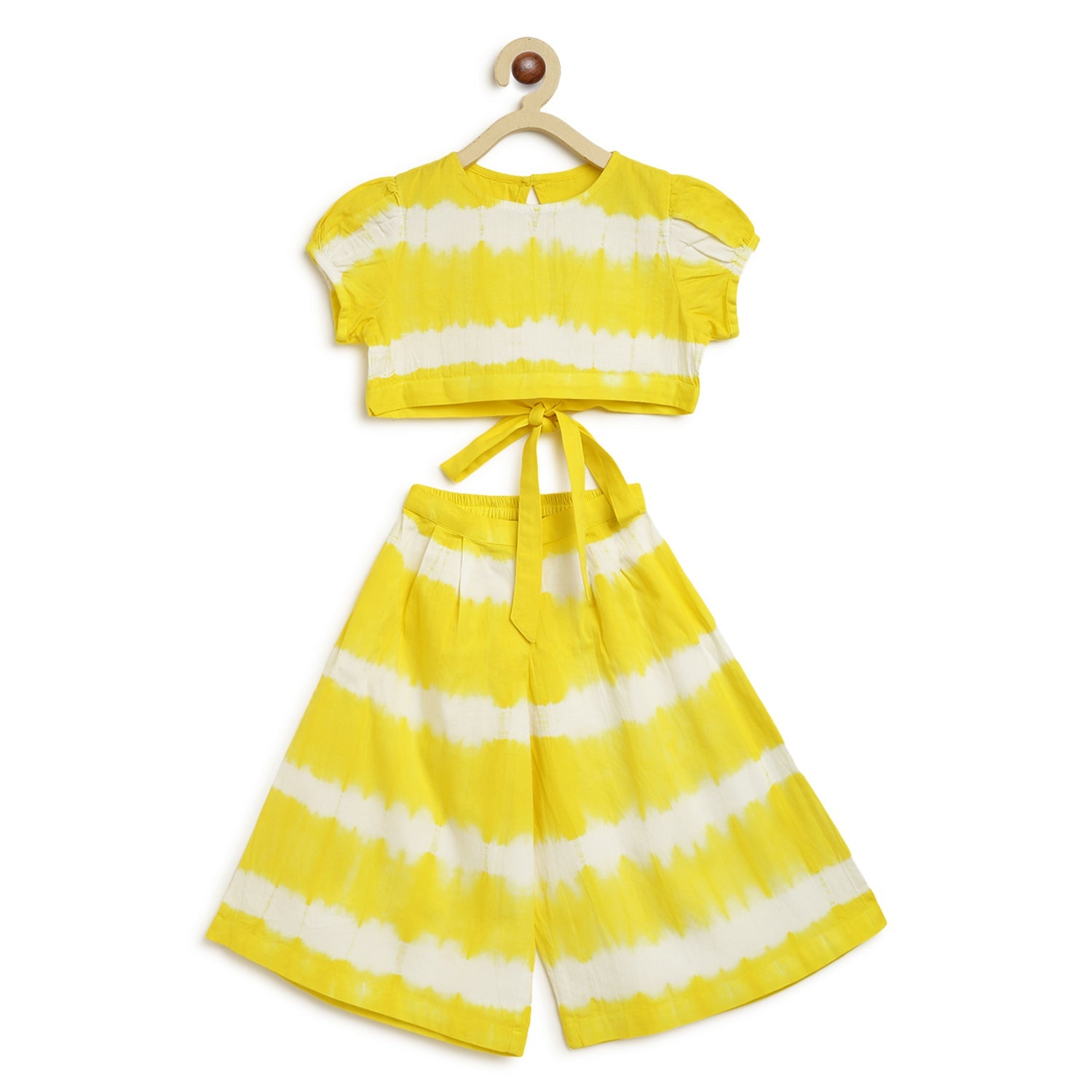Girls Yellow Stripe Top Set - Image 4