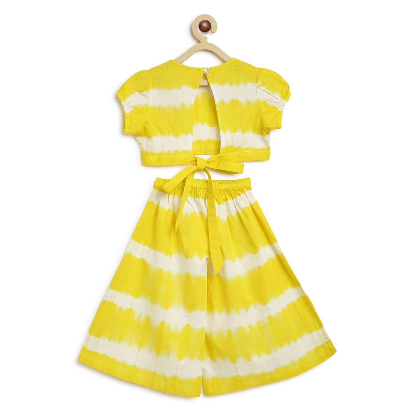 Girls Yellow Stripe Top Set