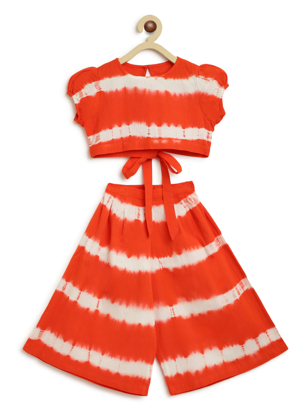 Girls Orange Stripe Top Set - Image 4