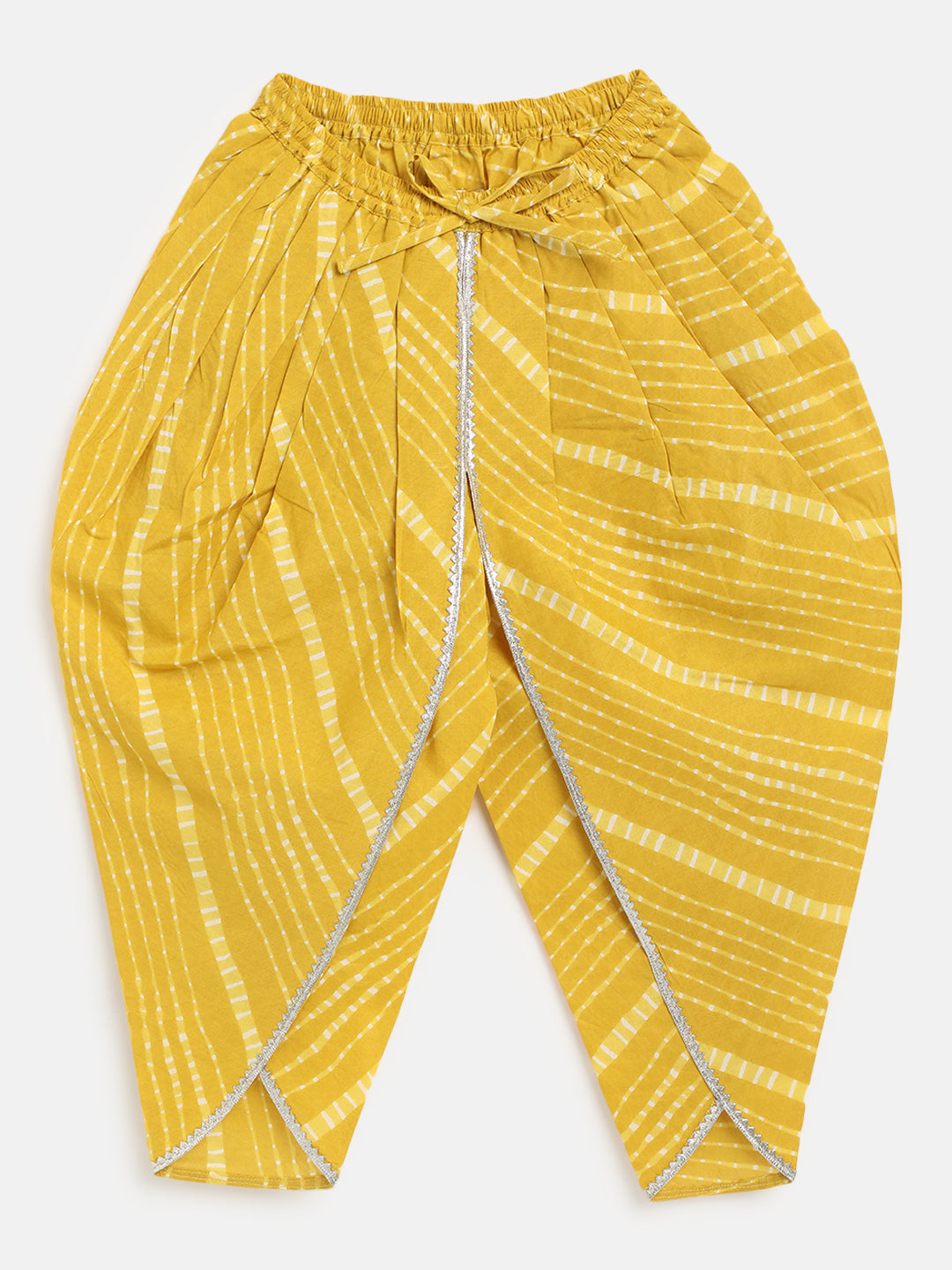 Girls Green Printed Bandhani Suit Set - Image 7