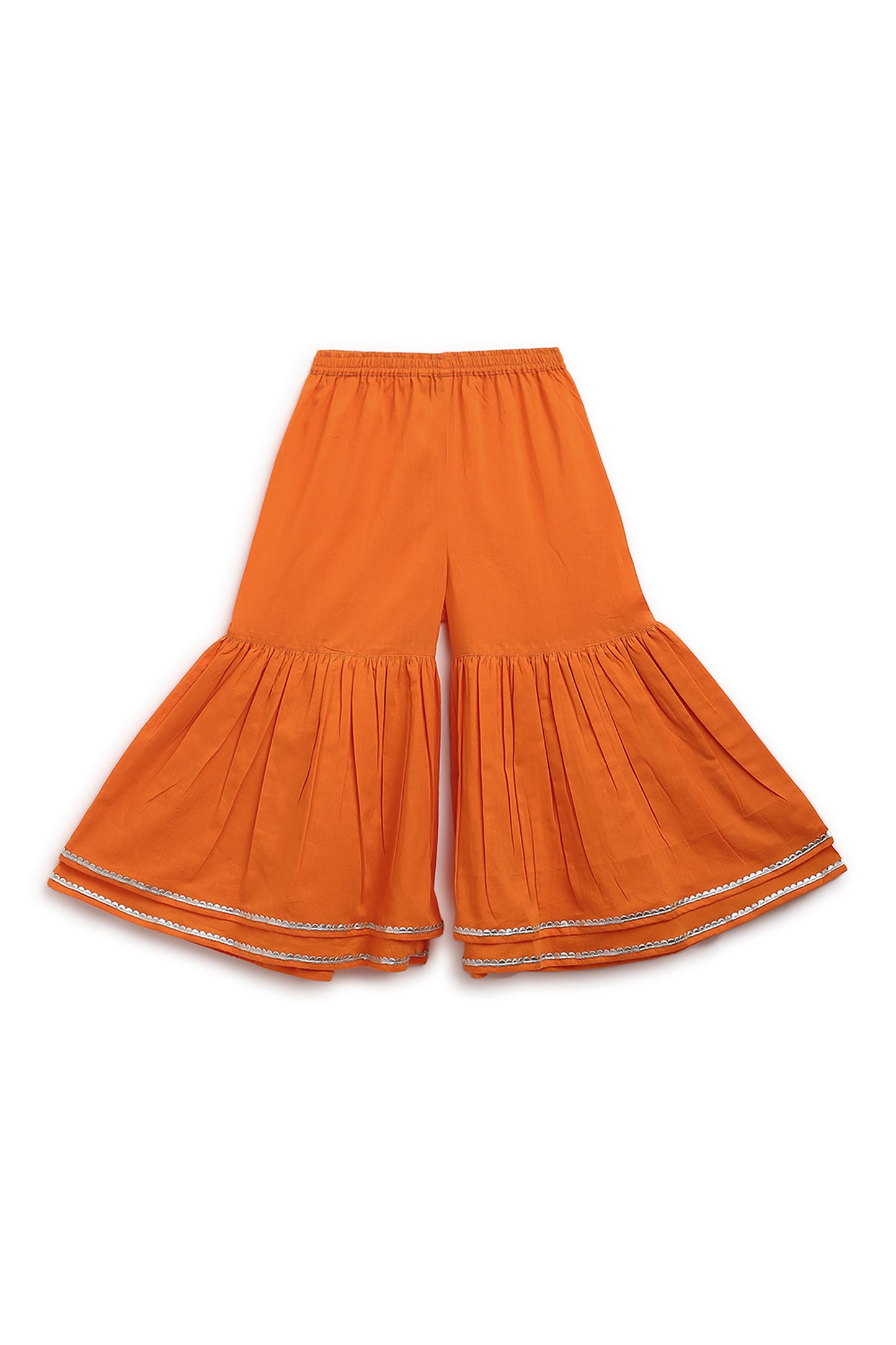 Girls Flared Sharara Set Printed Mango - Orange