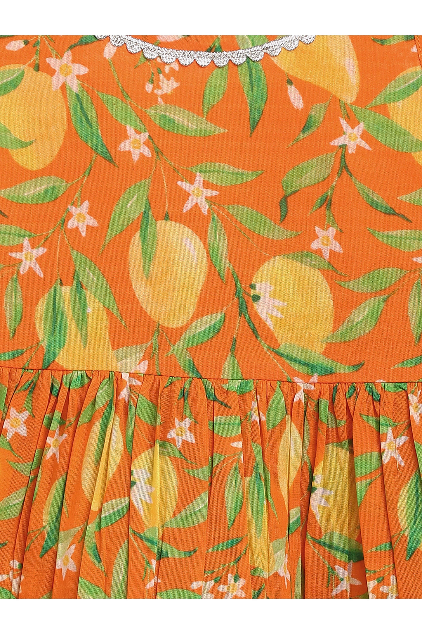 Girls Flared Sharara Set Printed Mango - Orange