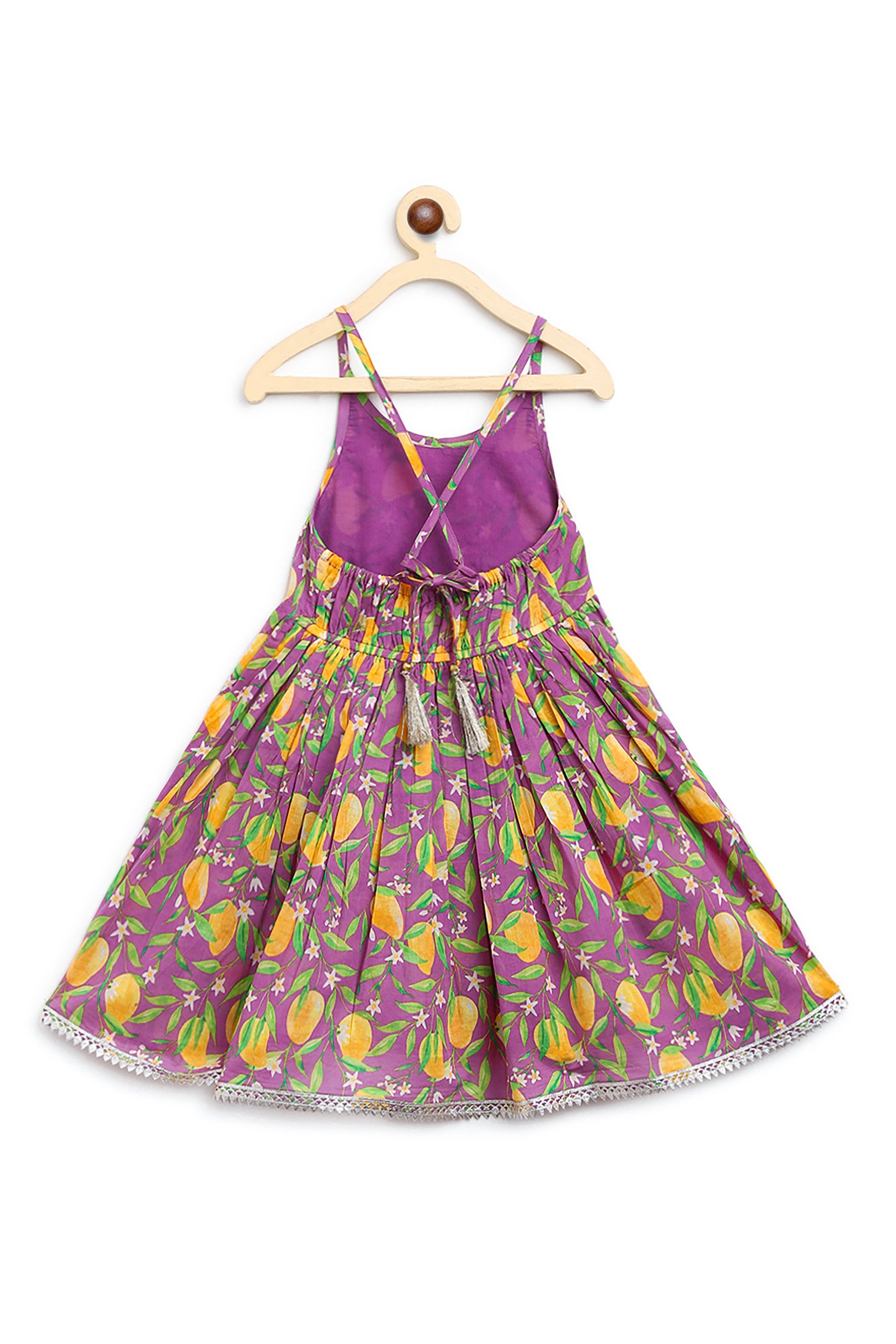 Girls Flared Sharara Set Printed Mango - Purple - Image 5