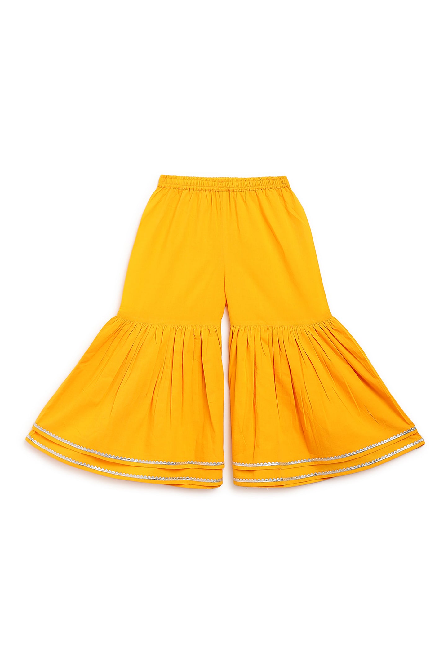 Girls Flared Sharara Set Gotapatti - Yellow