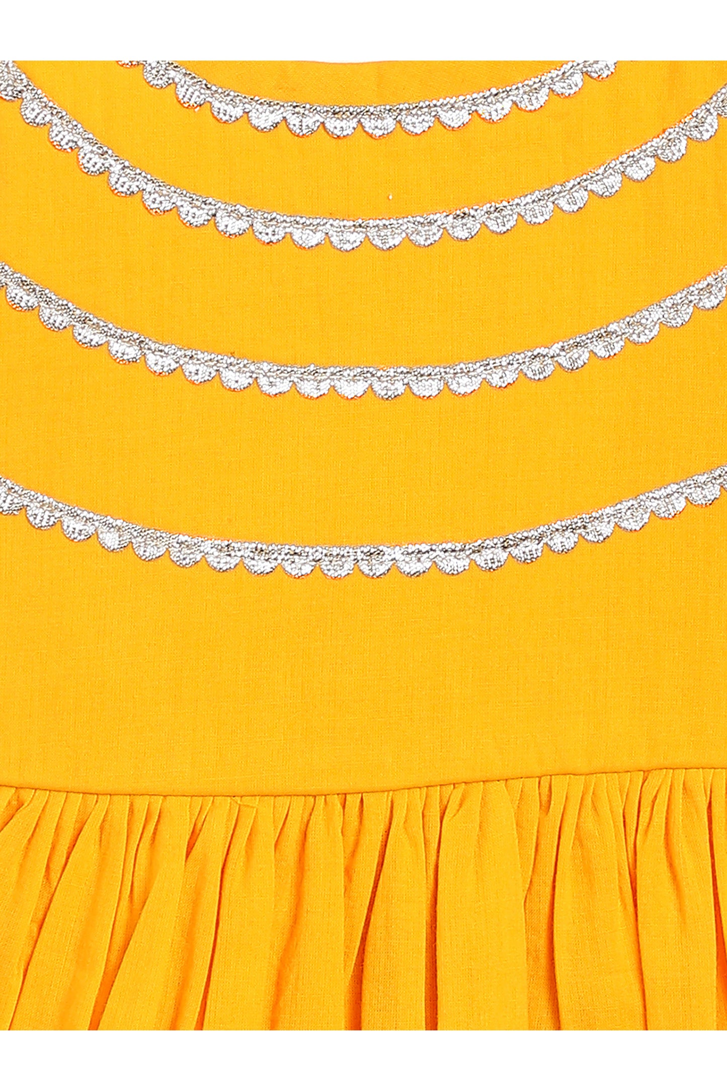 Girls Flared Sharara Set Gotapatti - Yellow