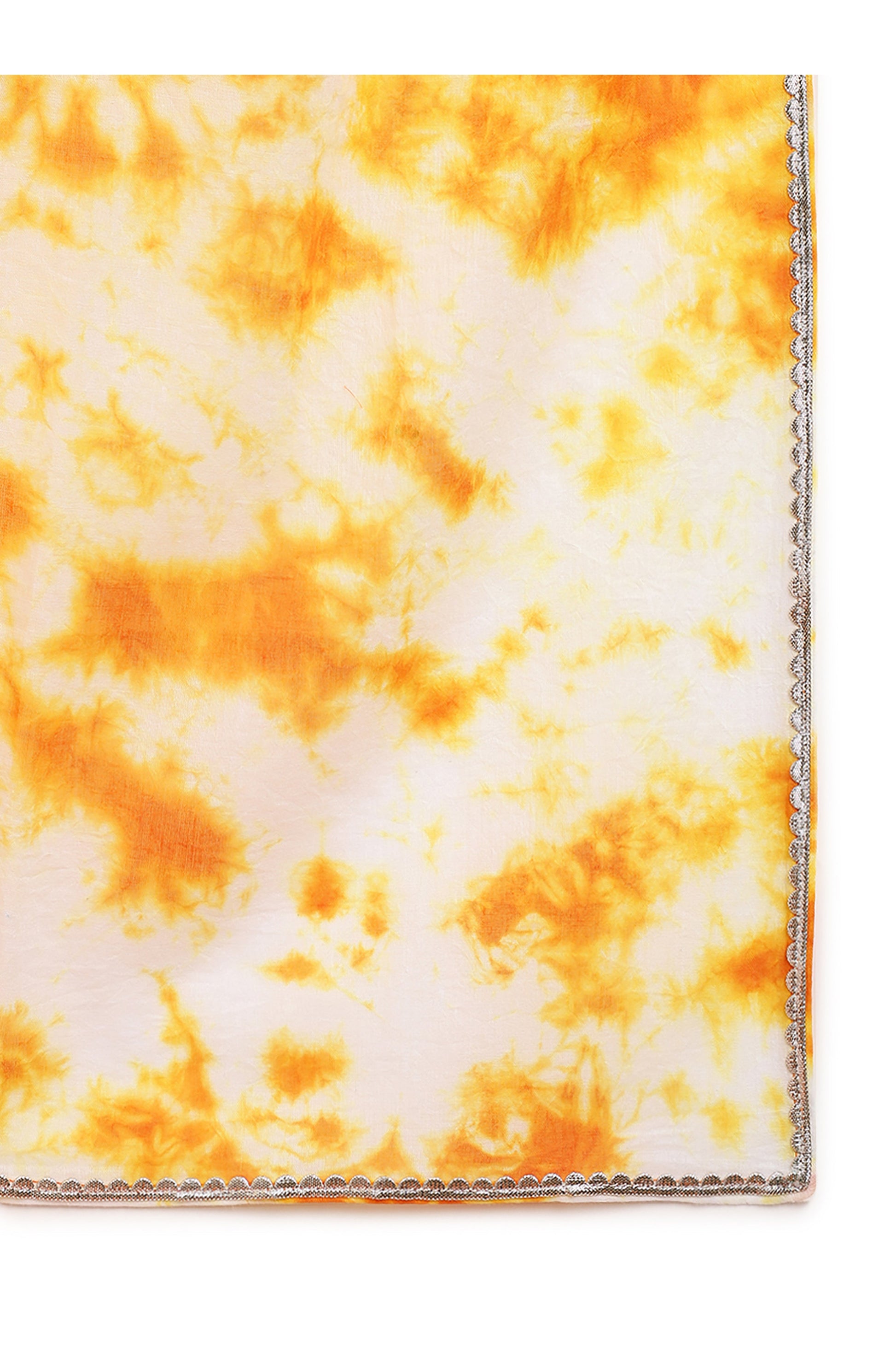 Girls Flared Sharara Set Gotapatti - Orange - Image 8