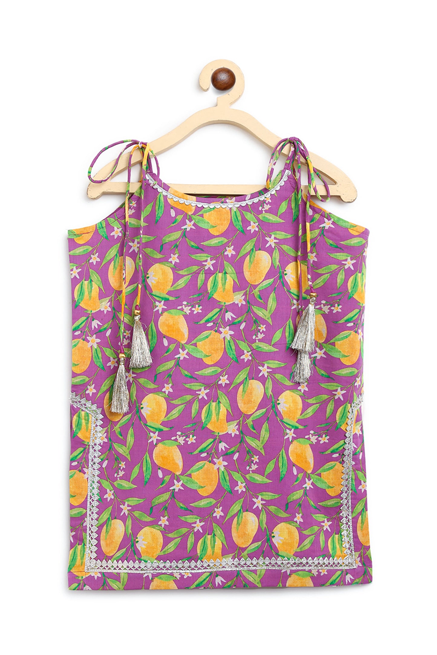 Girls Straight Strappy Sharara Set Printed Mango - Purple