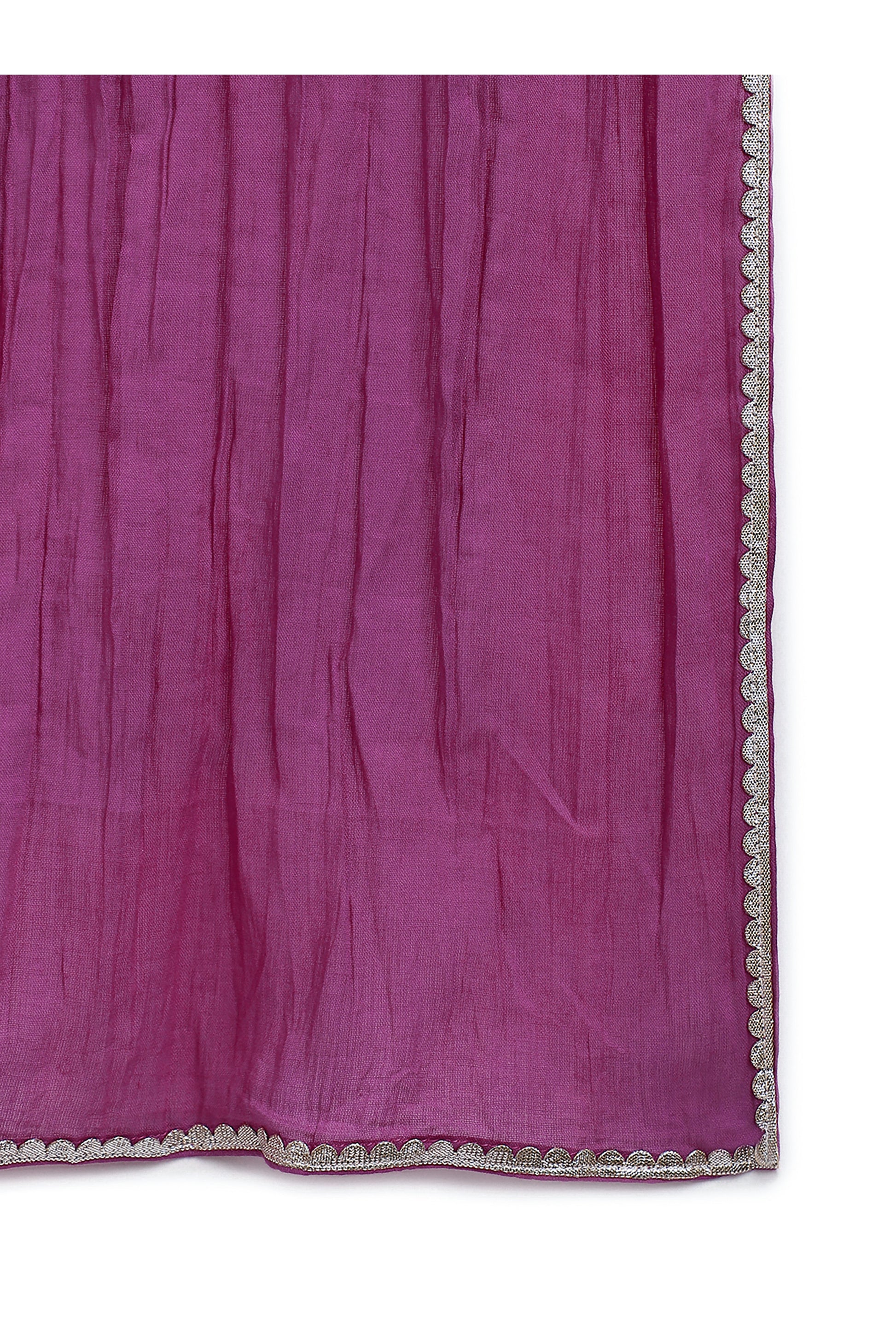 Girls Straight Strappy Sharara Set Printed Mango - Purple - Image 9