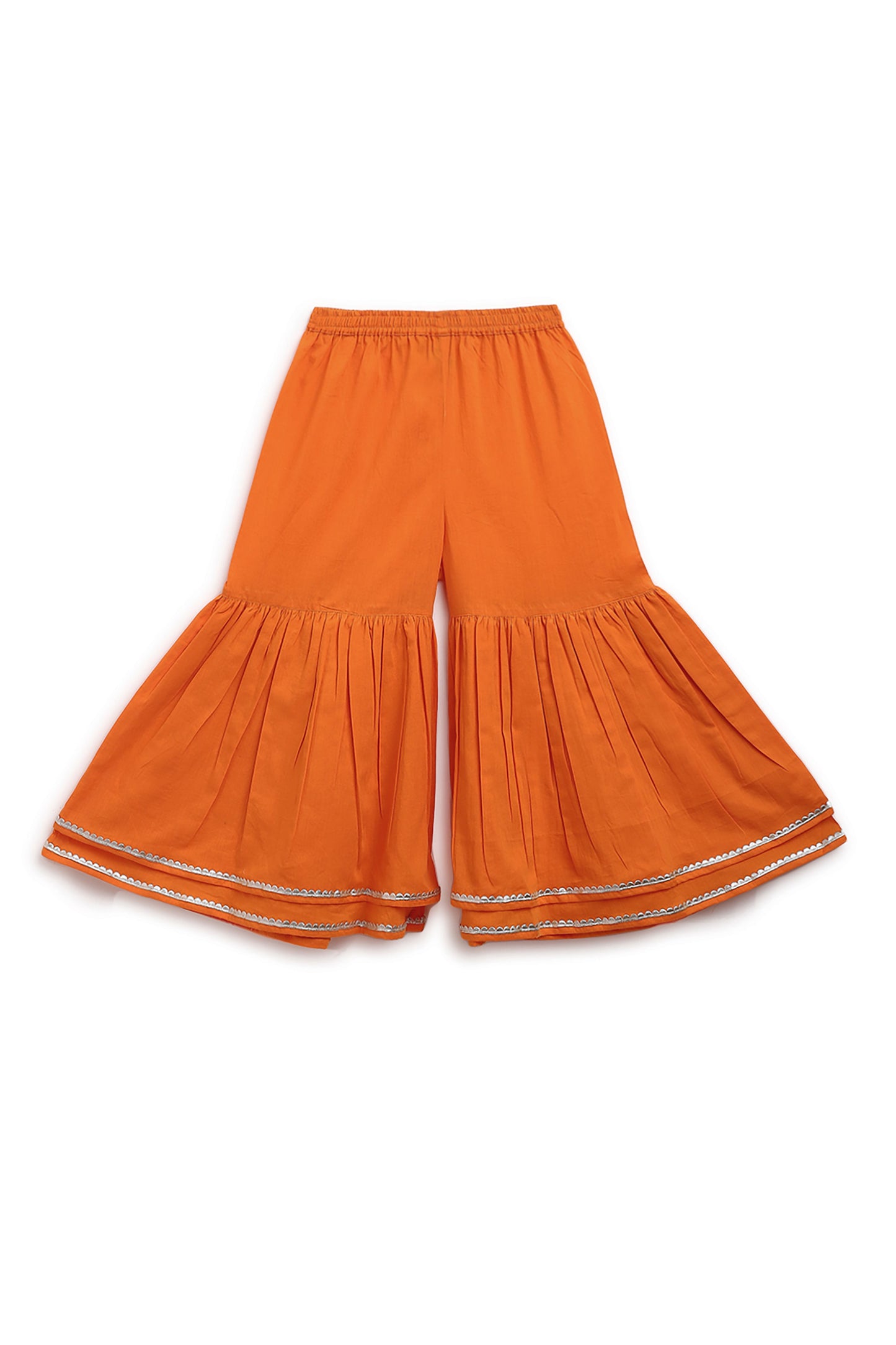 Girls Straight Strappy Sharara Set Printed Mango - Orange