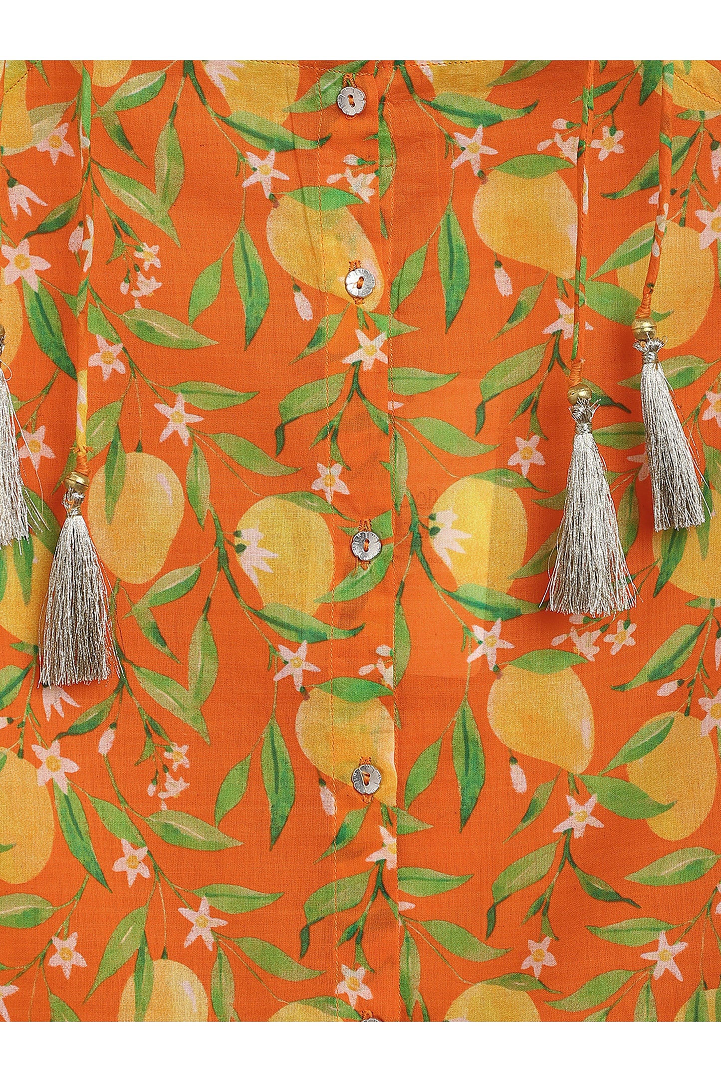 Girls Straight Strappy Sharara Set Printed Mango - Orange