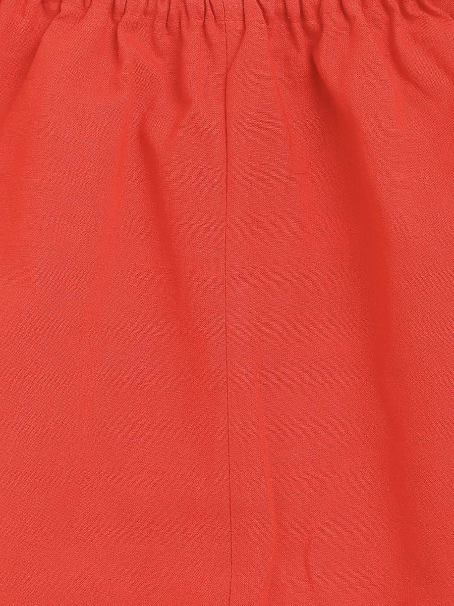 Baby Girl Bandhani Printed Jhabla Set-Red