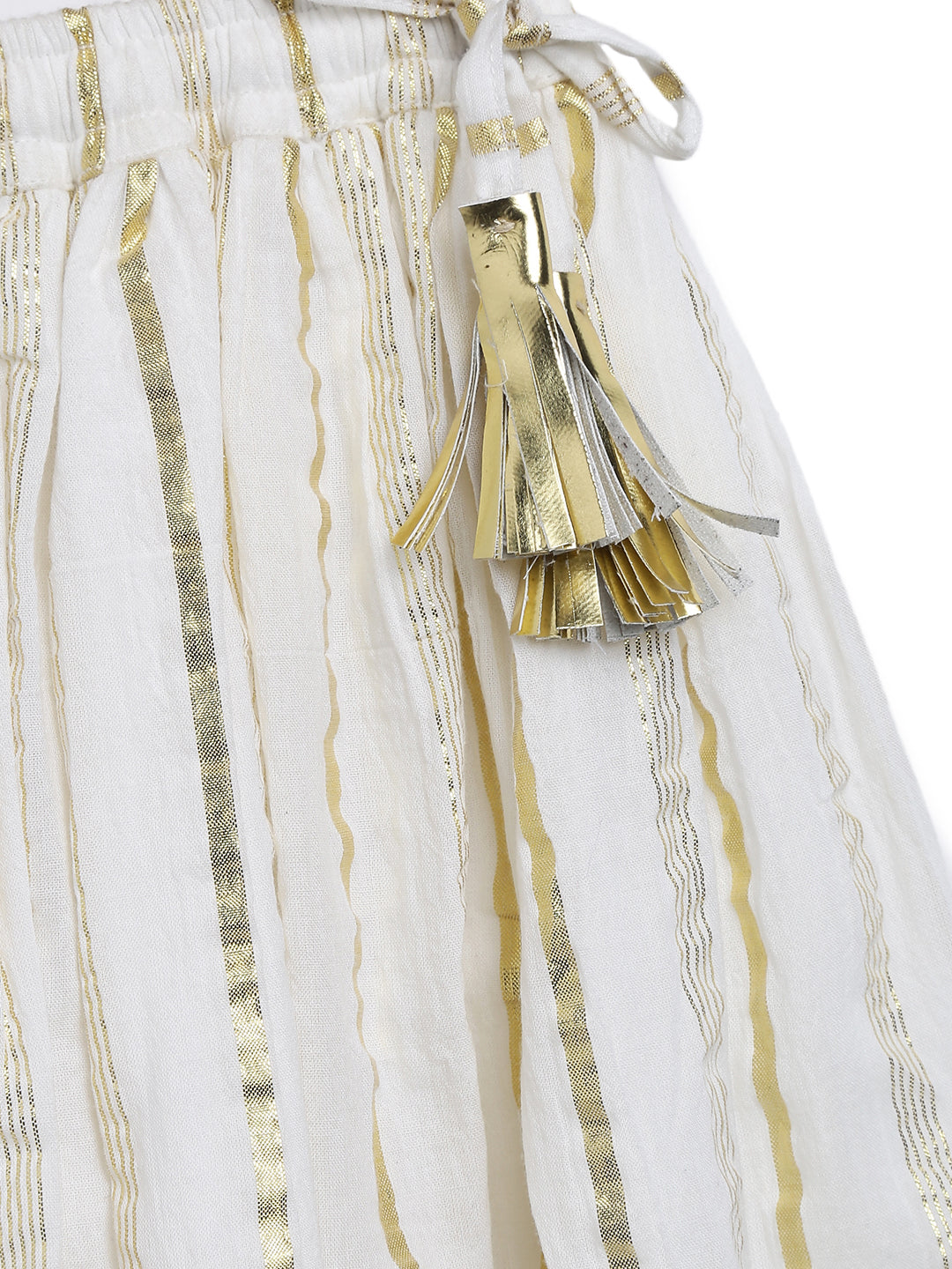 Girl Golden Hearts Lehenga Choli Set-White - Image 8