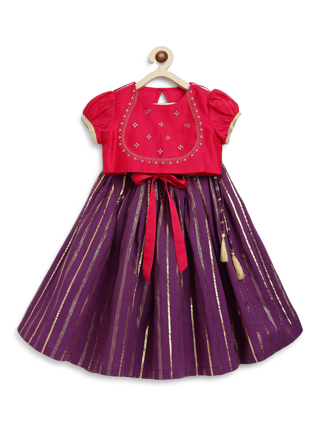 Jamun Chuski Lehenga Set - Purple - Image 3