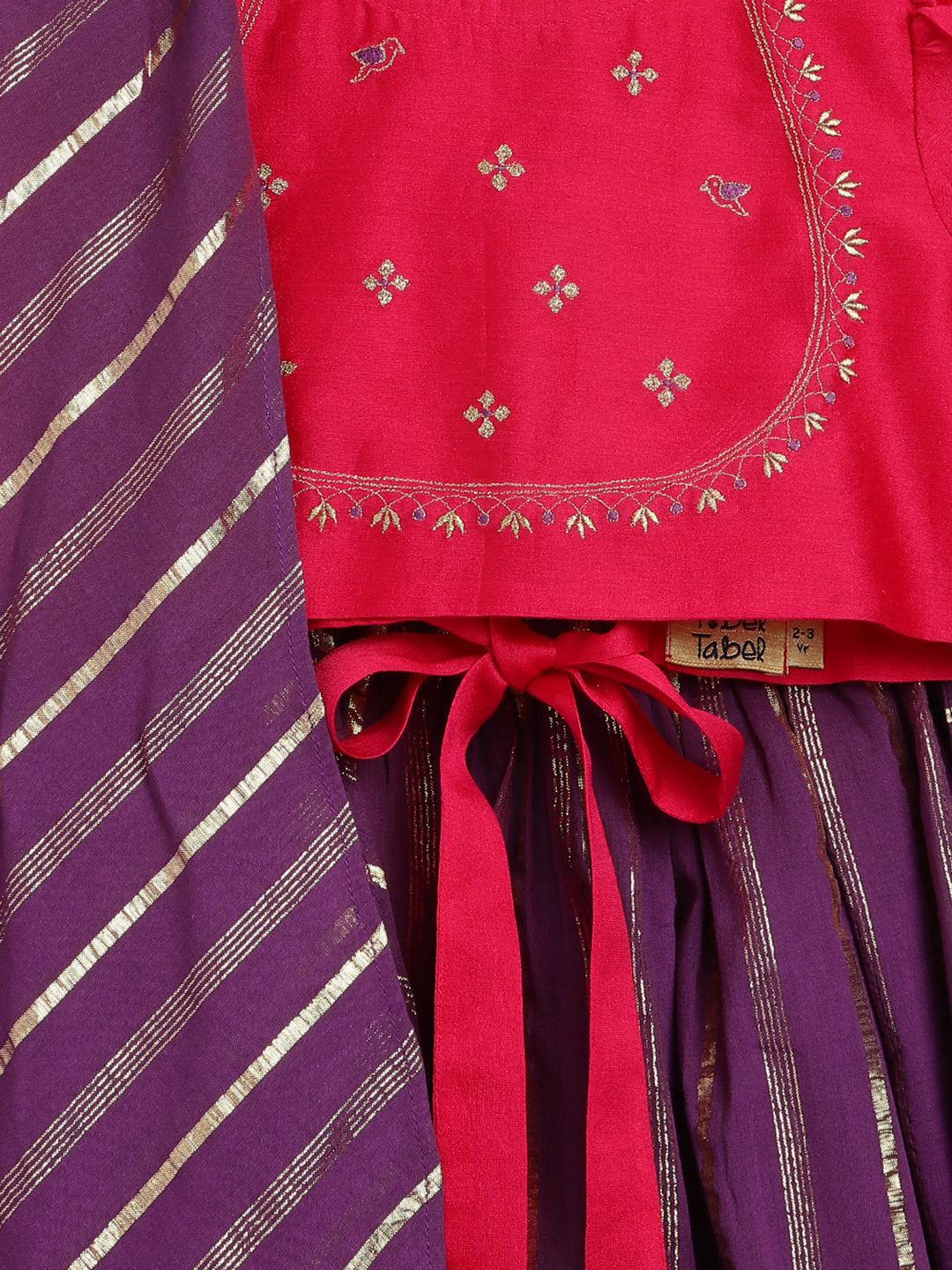 Jamun Chuski Lehenga Set - Purple