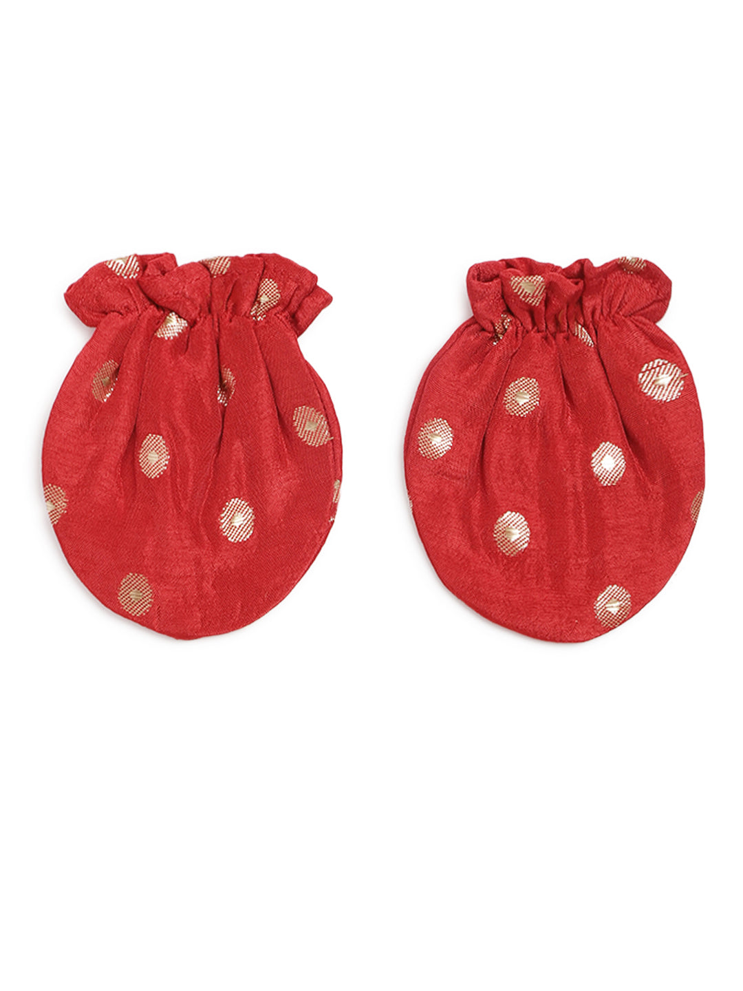 Baby Girl Bird Embroidery Jamna Set - Red - Image 10