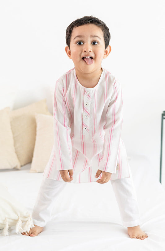 Pink Stripes Boy Kurta Set