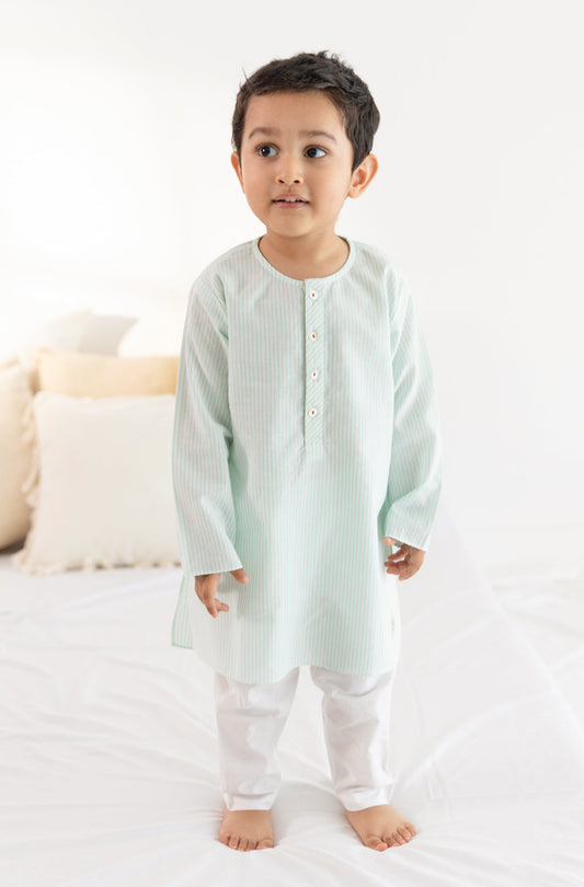 Mint Stripes Boy Kurta Set