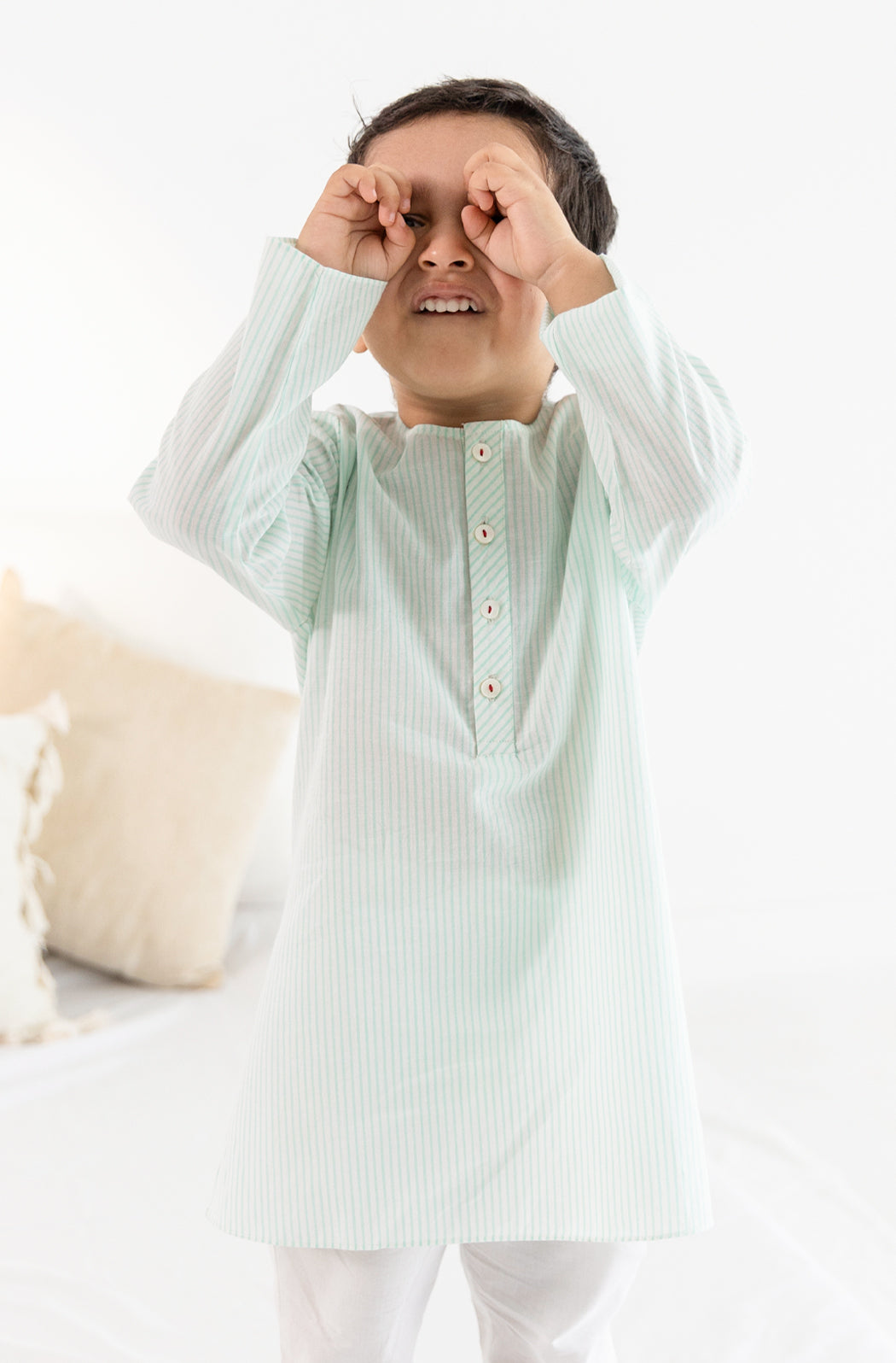 Mint Stripes Boy Kurta Set