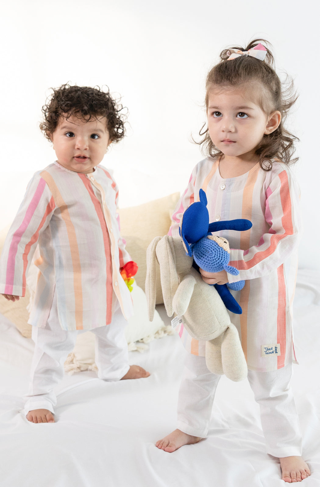 Rainbow Stripes Baby Kurta Set - Eco-friendly - Sama Homes