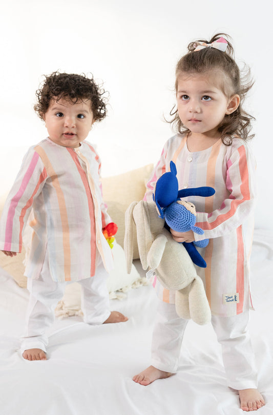 Rainbow Stripes Baby Kurta Set