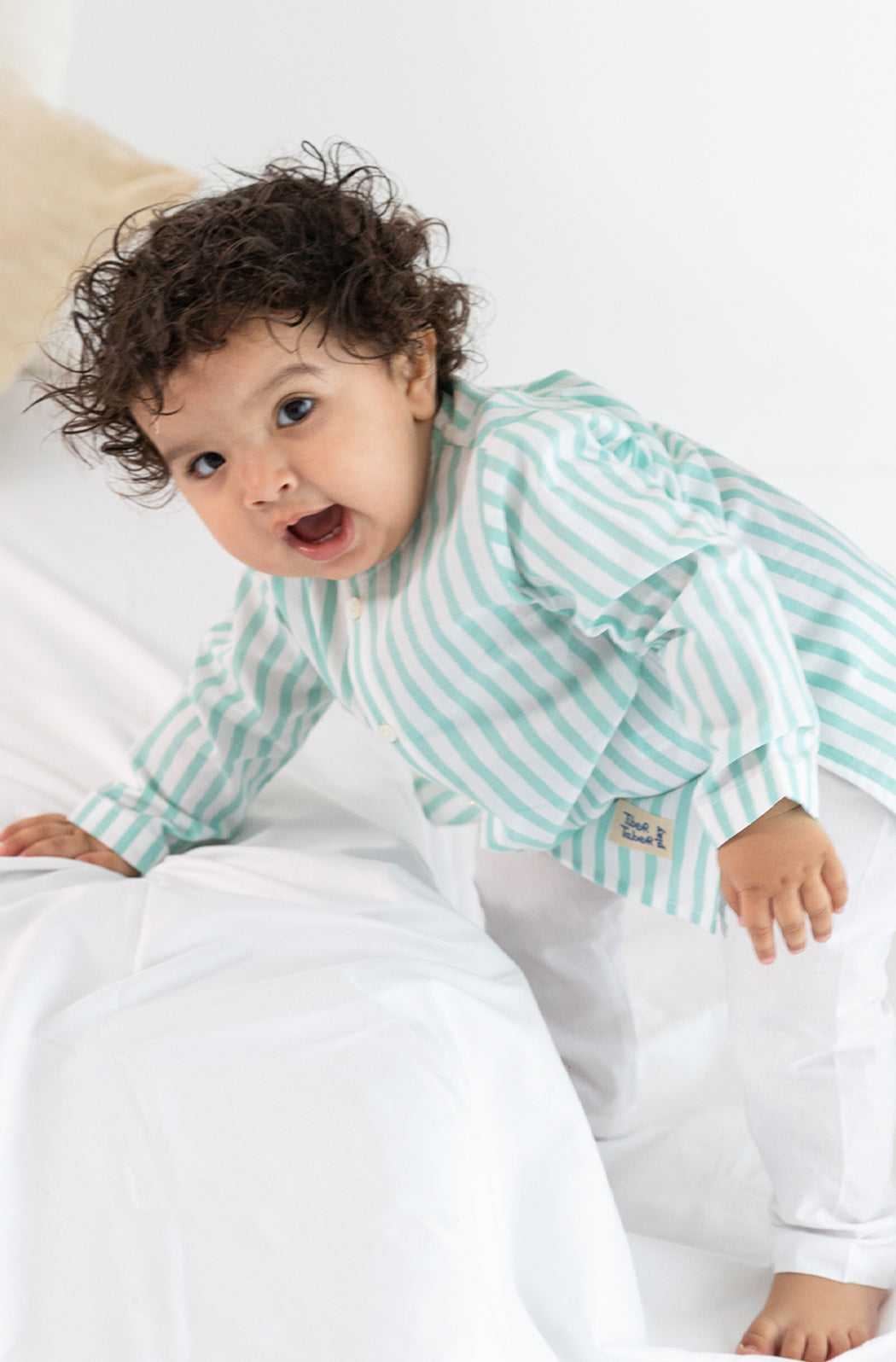 Green Stripes Baby Kurta Set