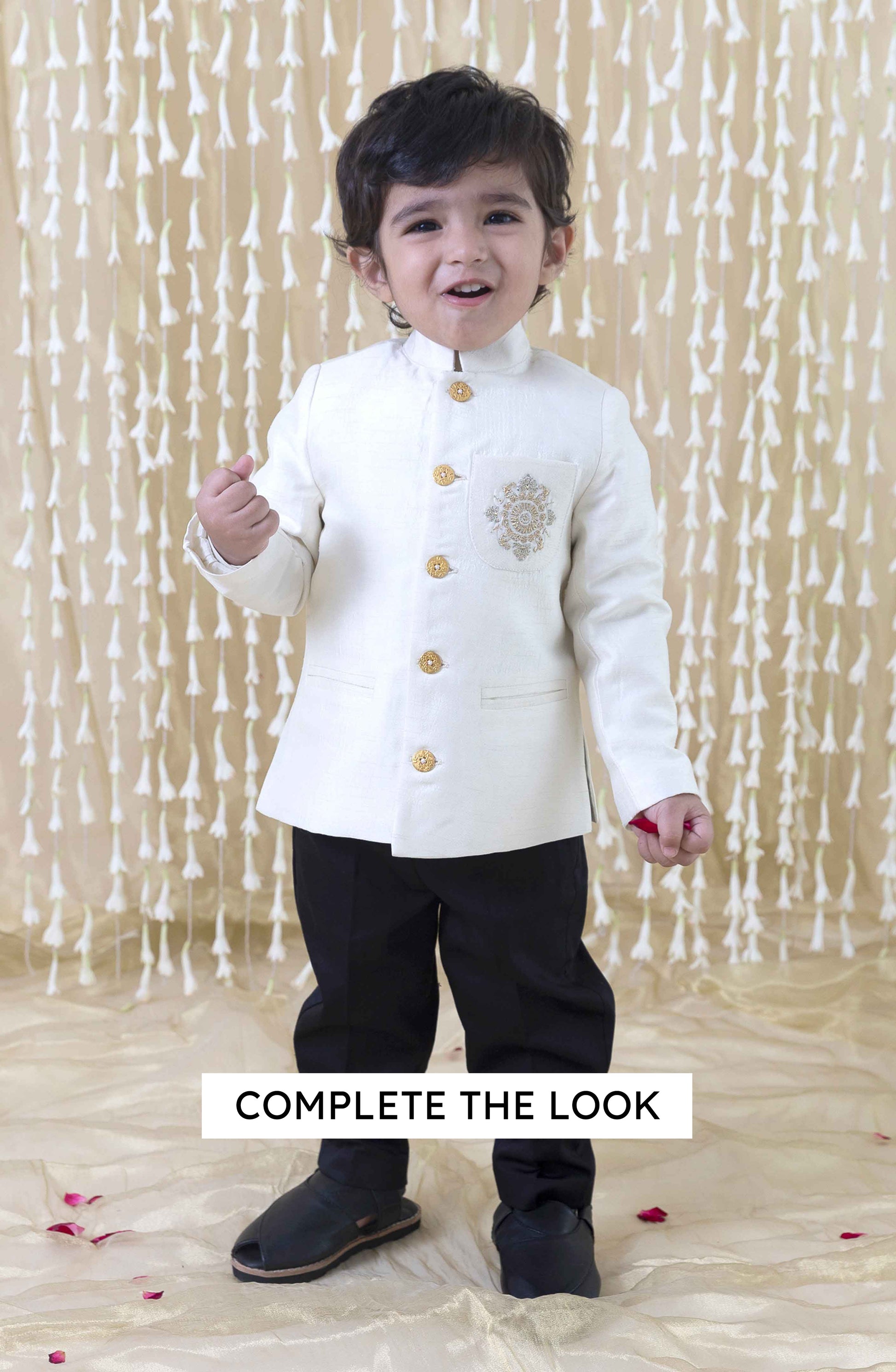 Riwayat Bandhgala for Baby Boys - Cream - Image 6
