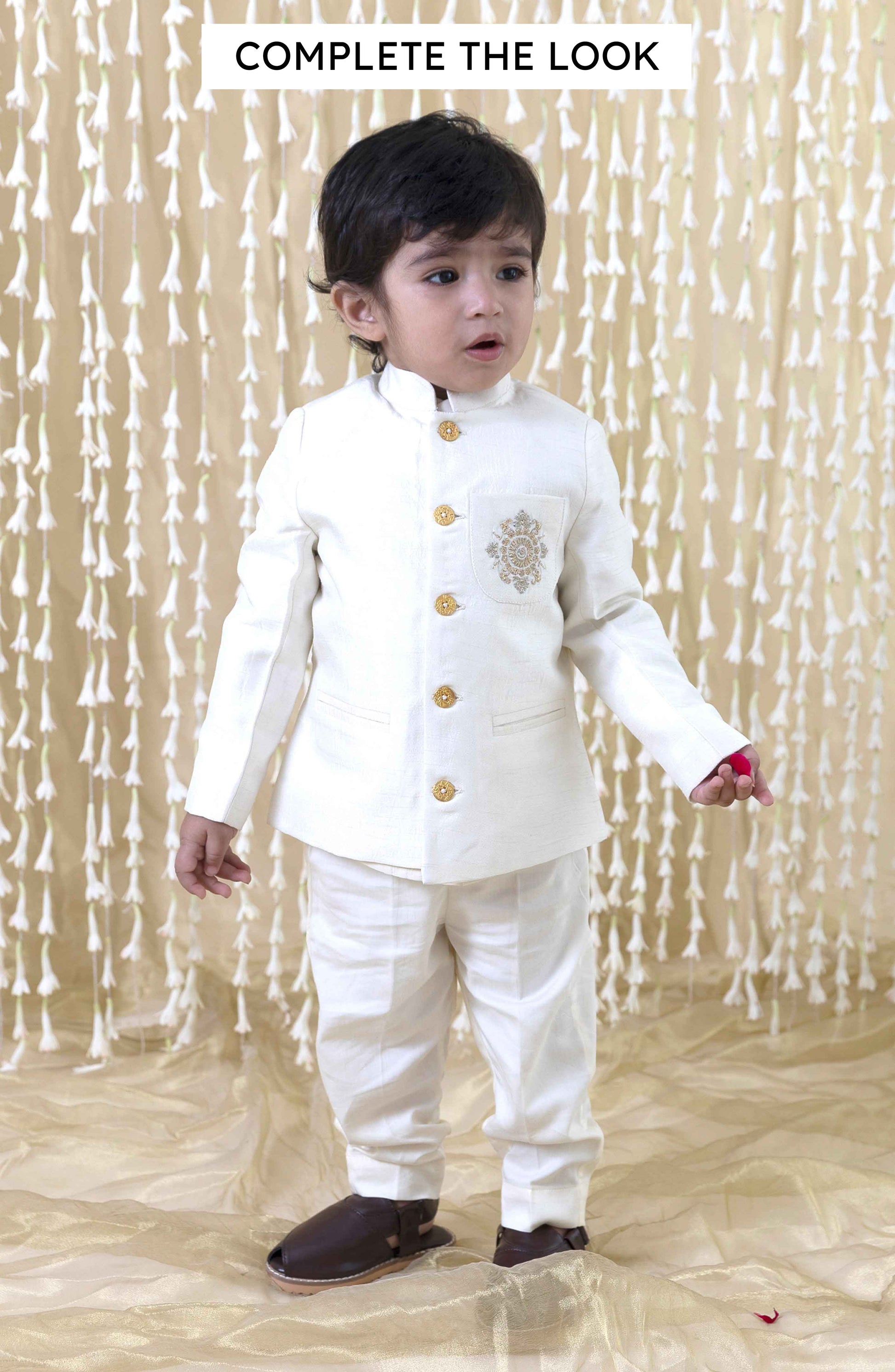 Riwayat Bandhgala for Baby Boys - Cream - Image 5